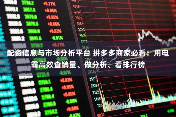 配资信息与市场分析平台 拼多多商家必看：用电霸高效查销量、做分析、看排行榜